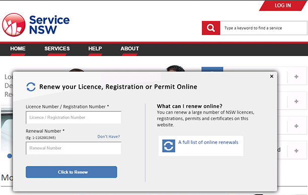 Screen Shot - Renewing your licence pop-up